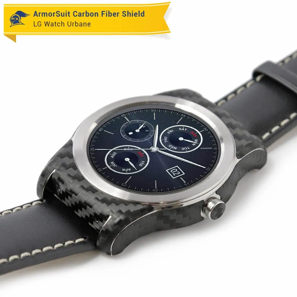 LG Watch Urbane Screen Protector   Black Carbon Fiber Skin