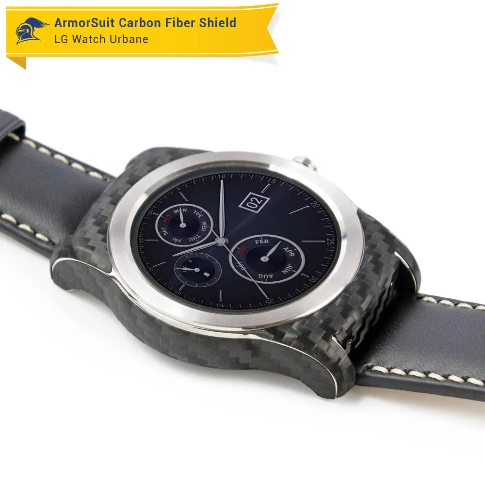 LG Watch Urbane Screen Protector   Black Carbon Fiber Skin