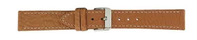 Light Brown Contrast Stitch Heavy Grain Leather Watch Band 20mm 175911