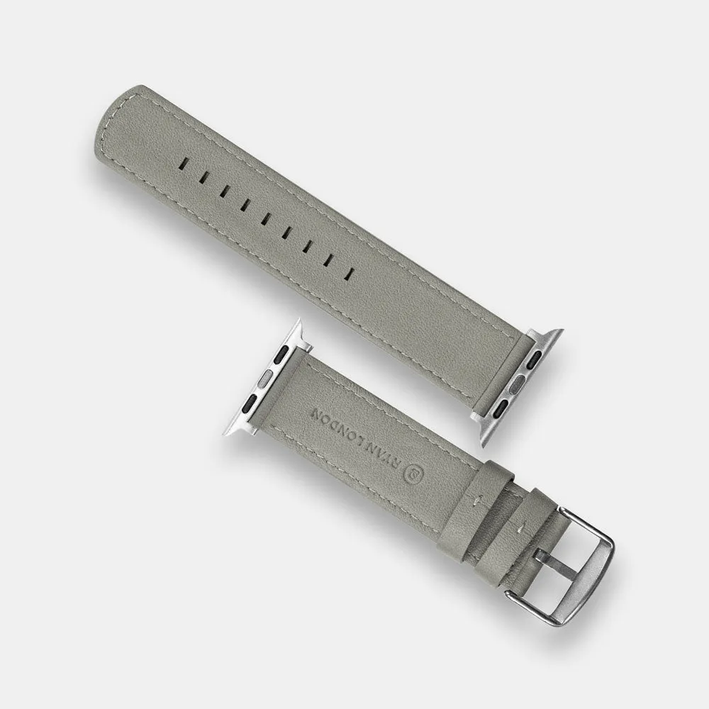 Luxury Nappa Leather Apple Watch Band Straps – Grey