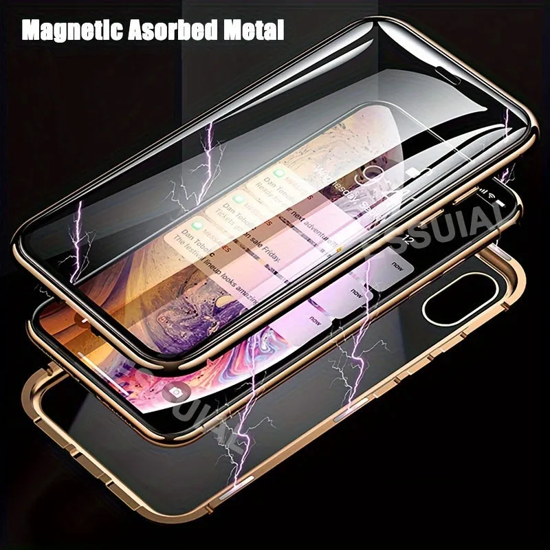 Magnetic Case for iPhone, Double-Sided Screen Protector