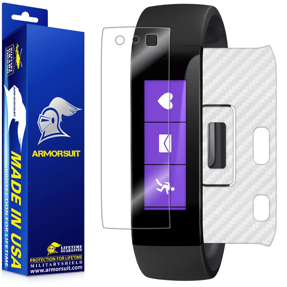 Microsoft Band Screen Protector   White Carbon Fiber Skin