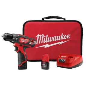 Milwaukee M12 3/8 in. Brushed Cordless Hammer Drill/Drive Kit (Battery & Charger)