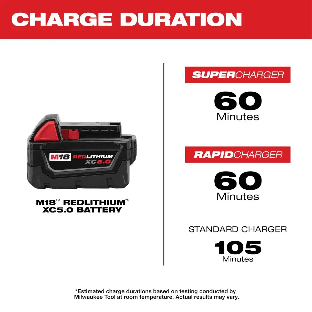 Milwaukee M18 REDLITHIUM XC5.0 Extended Capacity Battery Pack - 2 Pcs