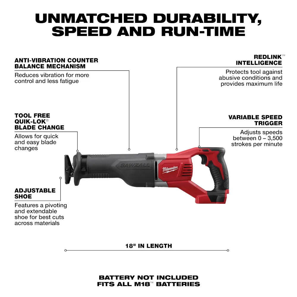 Milwaukee M18 Sawzall‚® 18" Reciprocating Saw