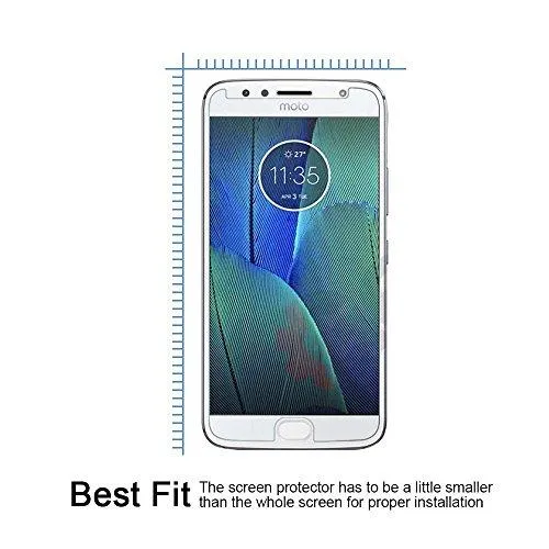 Moto G5s Plus Tempered Glass,Premium Series 2.5D Full Screen Guard for Moto G5s Plus Midnight Black Colour with LED Hole,Case Friendly Design by Chevron [Slightly Smaller Due To Curve Edges]