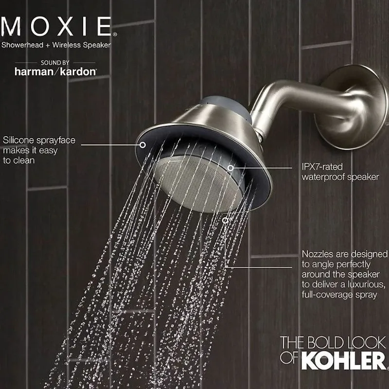 Moxie 1.75 gpm Bluetooth Showerhead Speaker in Matte Black