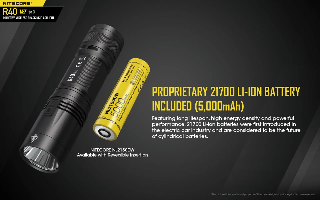 NITECORE 1000 LUMENS WIRELESS CHARGING FLASHLIGHT (R40 V2)