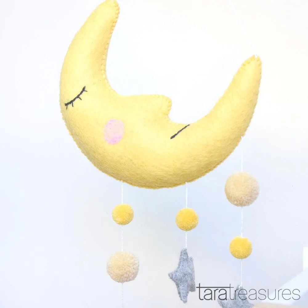 Nursery Cot Mobile - Sleeping Moon