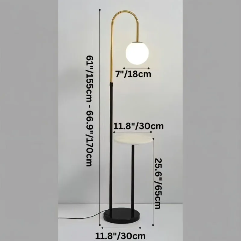 Okul Floor Lamp With Smart Side Table