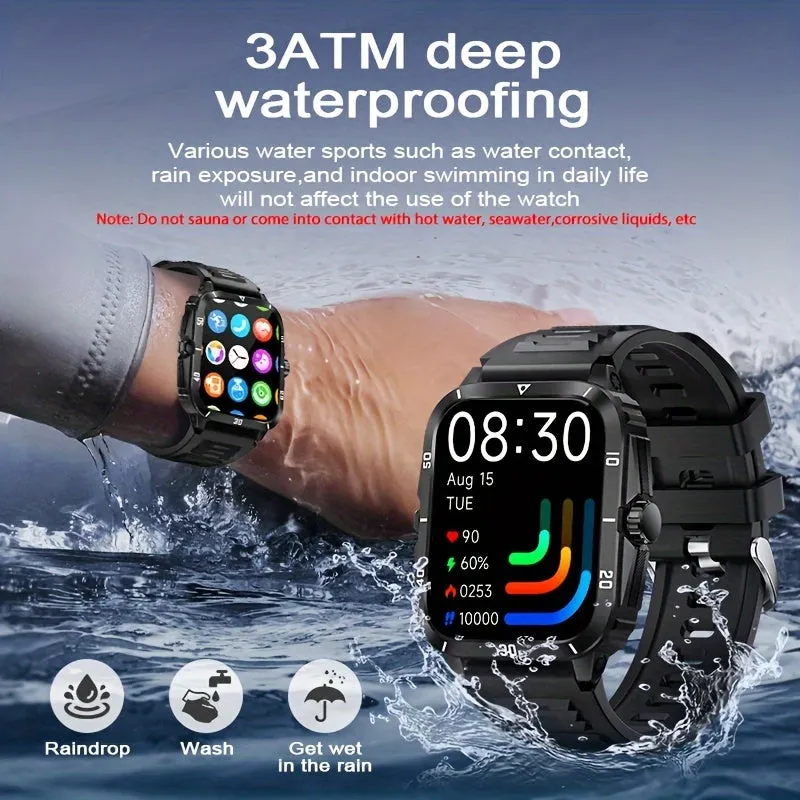 Outdoor Smart Watch (Answer/Make Calls), Sport Fitness Watch For iPhone And Androidos Phones, Waterproof Smart Watch With 100 Sport Modes/Long Battery Life