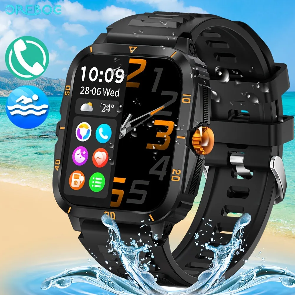 Outdoor Smart Watch (Answer/Make Calls), Sport Fitness Watch For iPhone And Androidos Phones, Waterproof Smart Watch With 100 Sport Modes/Long Battery Life