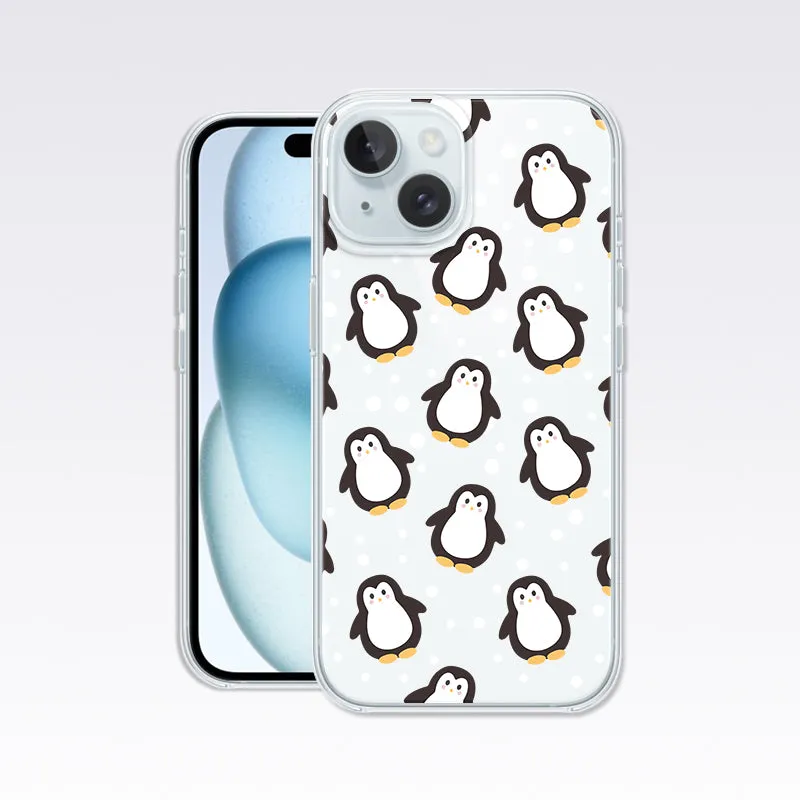 Penguine Cute Pattern Clear Silicon Cover