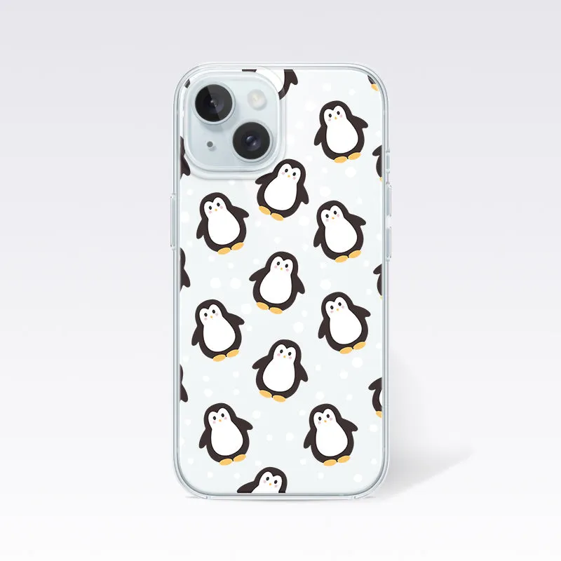 Penguine Cute Pattern Clear Silicon Cover