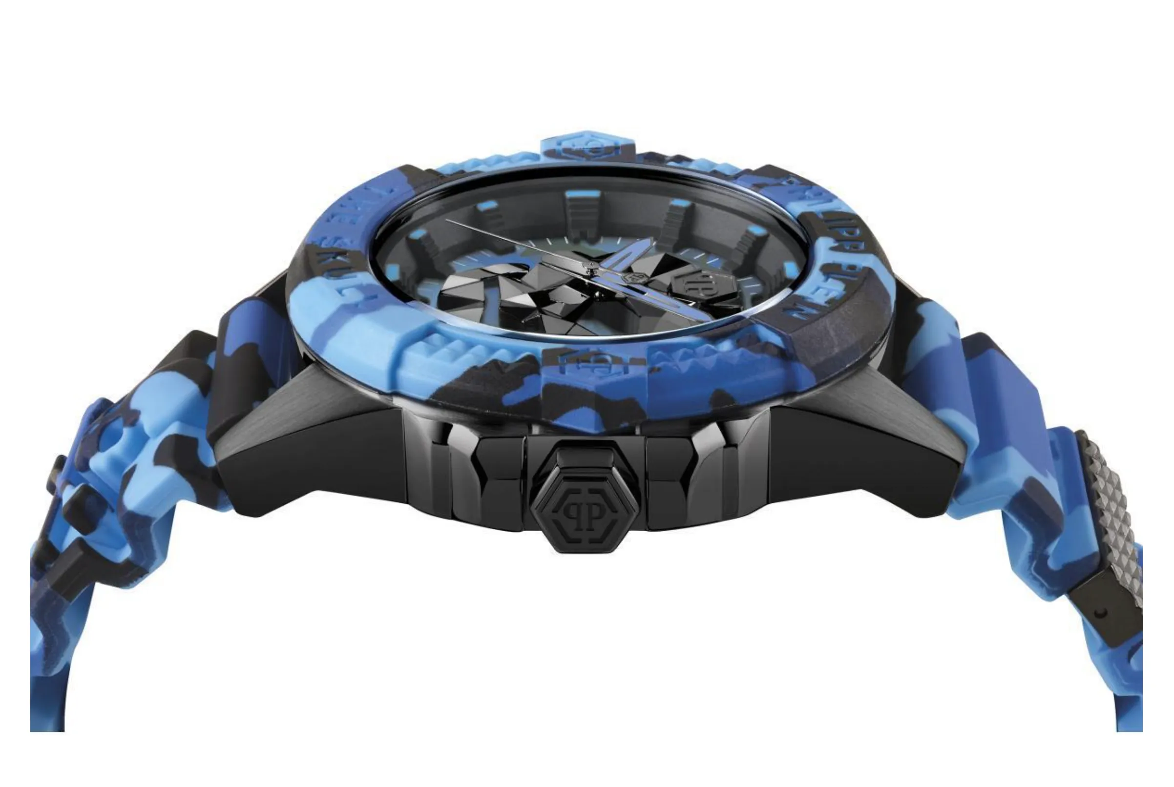 Philipp Plein Mens Watch The Skull Blue Camo PWAAA1021