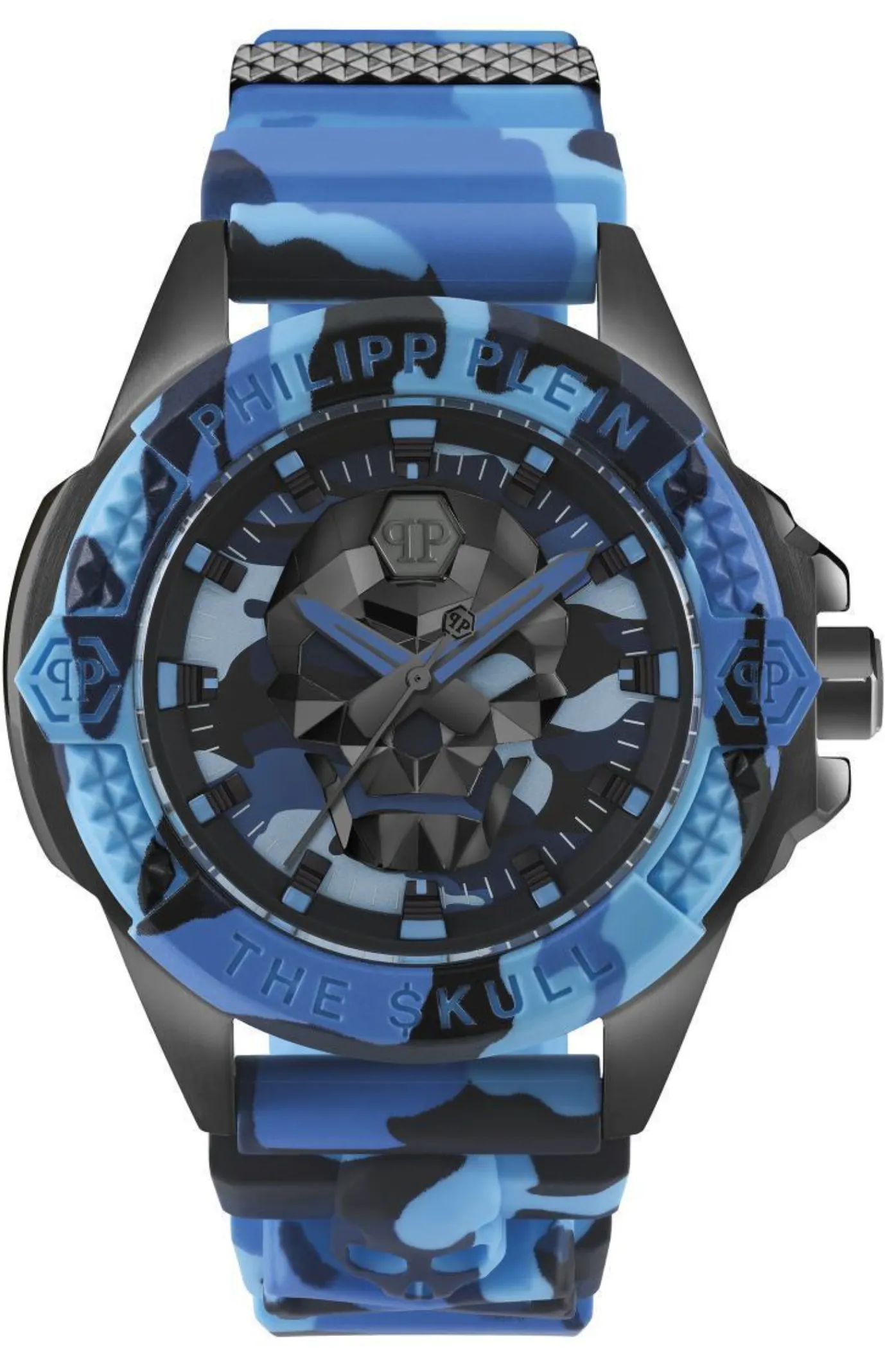 Philipp Plein Mens Watch The Skull Blue Camo PWAAA1021