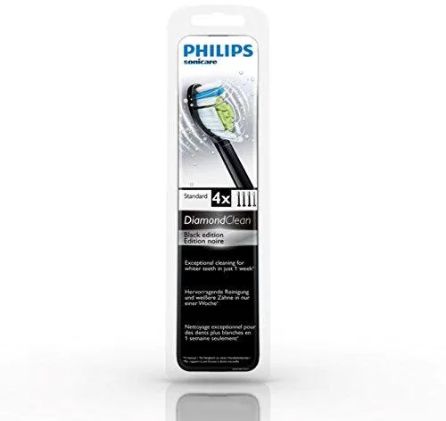 Philips DiamondClean Black Replacement Heads – 4 Pack