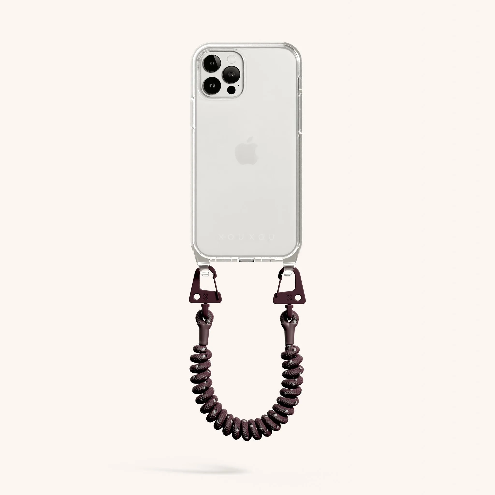 Phone Case with Spiral Rope in Clear   Burgundy