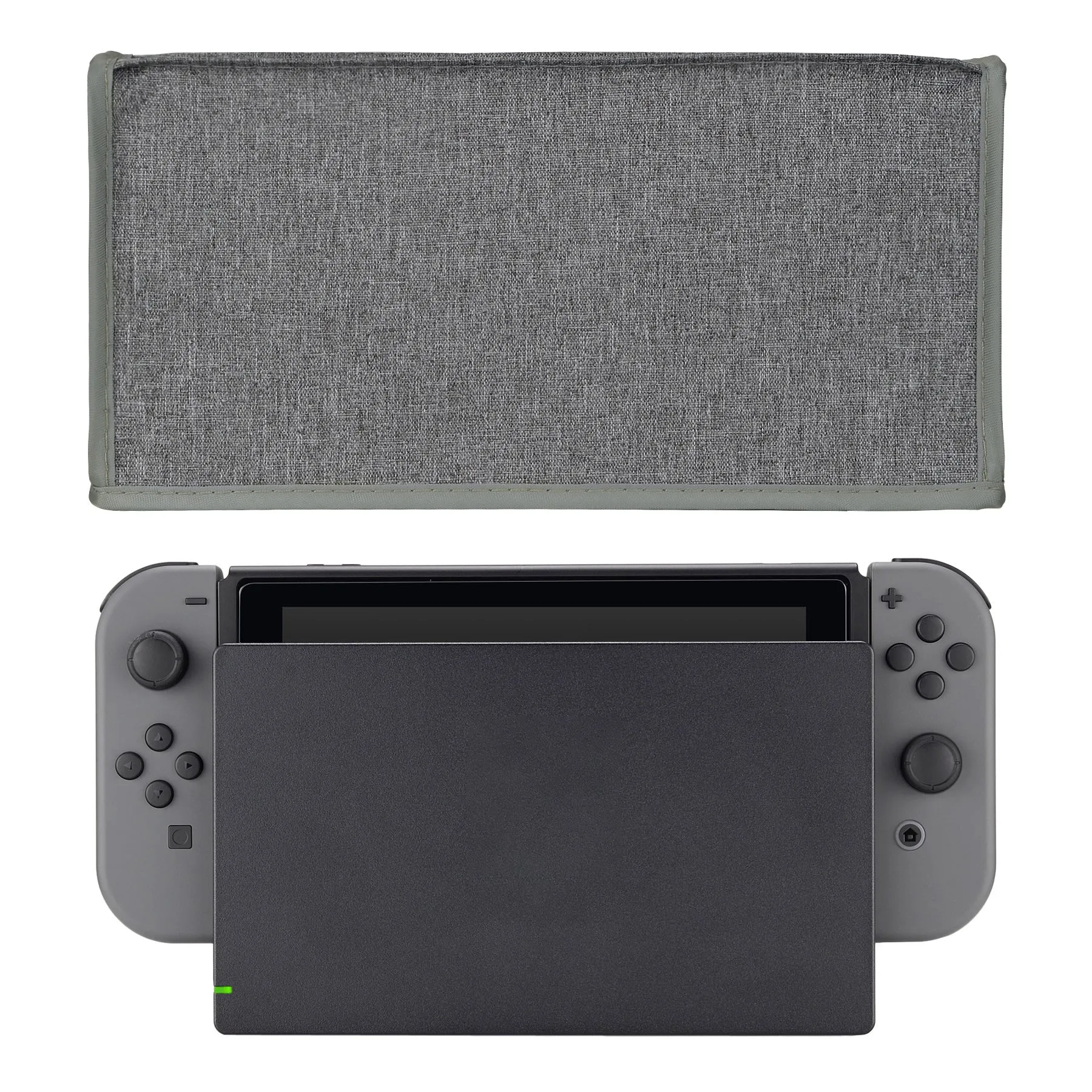 PlayVital Gray Nylon Dust Cover, Soft Neat Lining Dust Guard, Anti Scratch Waterproof Cover Sleeve for NS Switch & Switch OLED Charging Dock - NTA8002