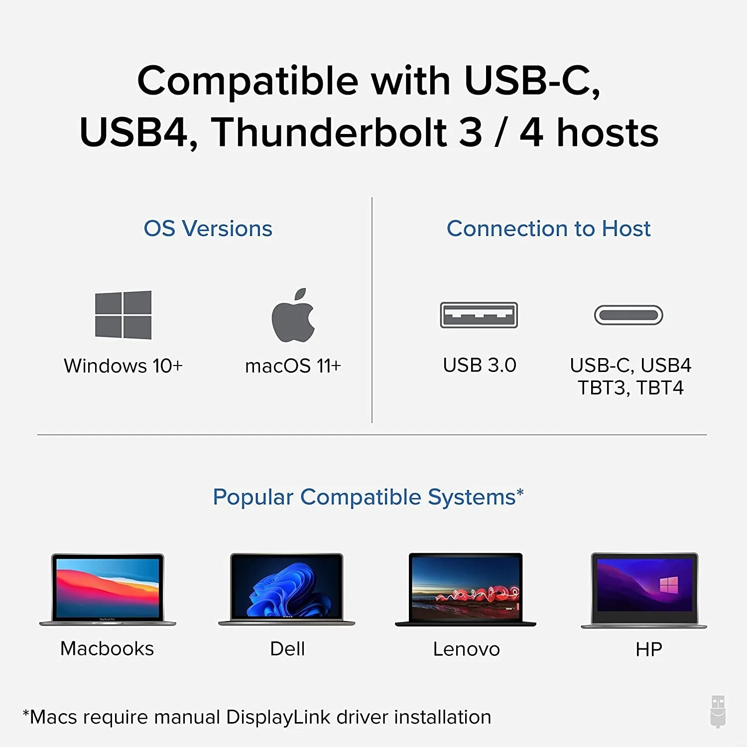 Plugable 7-In-1 USB C Docking Station Dual Monitor - Dual HDMI Dock Is Compatible with Mac and Windows, USB4, Thunderbolt or USB-C, 100W PD, 2X HDMI, 1X USB-C, 1Gbps Ethernet, 1X USB 3.0, 1X SD Card