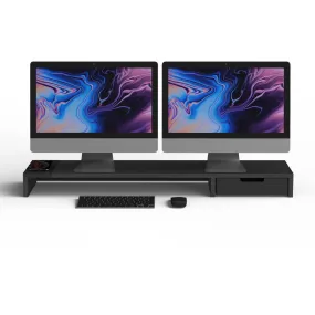 Pout Eyes9 - All-In-One Wireless Charging & Hub Station For Dual Monitors, Maple Black