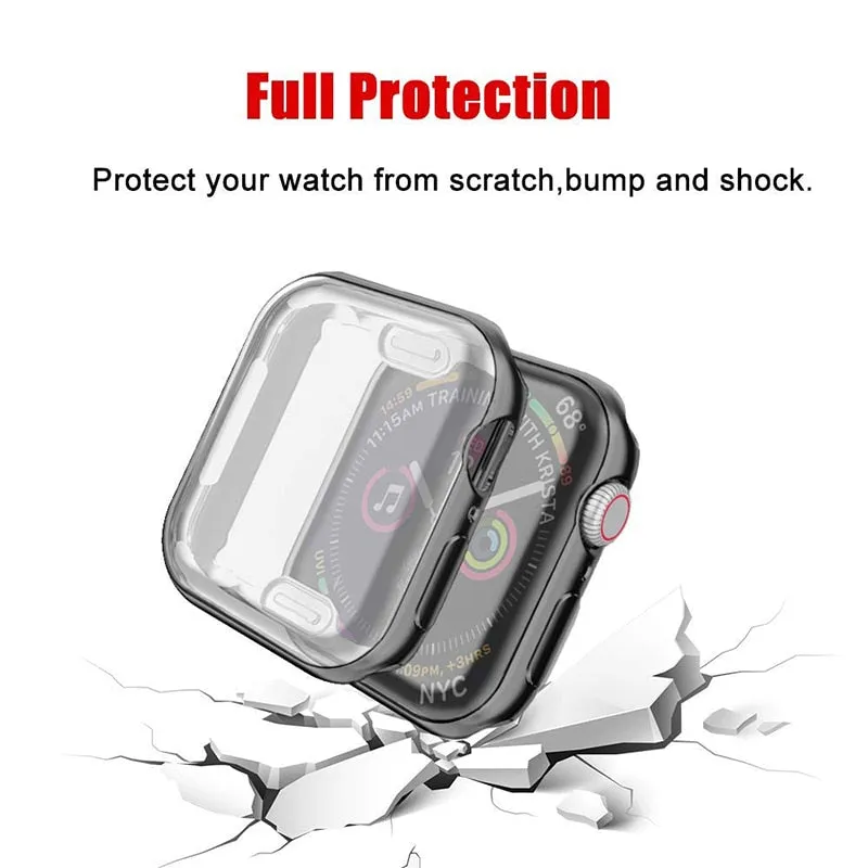 ProBefit 360 Slim Watch Cover for Apple Watch Case 5 4 3 2 1 42MM 38MM Soft Clear TPU Screen Protector for iWatch 4 3 44MM 40MM