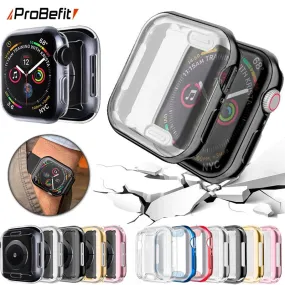 ProBefit 360 Slim Watch Cover for Apple Watch Case 5 4 3 2 1 42MM 38MM Soft Clear TPU Screen Protector for iWatch 4 3 44MM 40MM