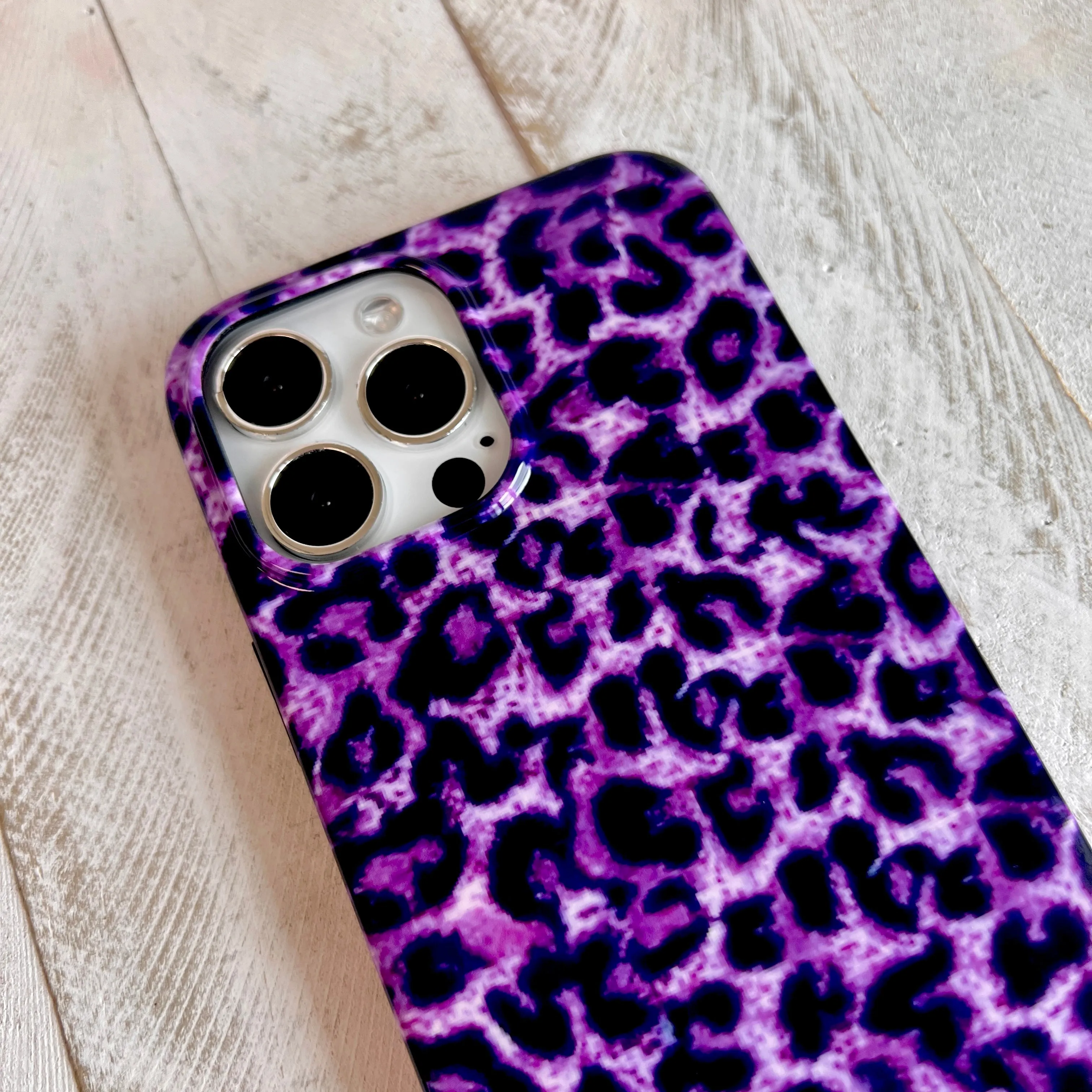 Purple Leopard Phone Case For iPhone