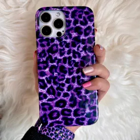 Purple Leopard Phone Case For iPhone