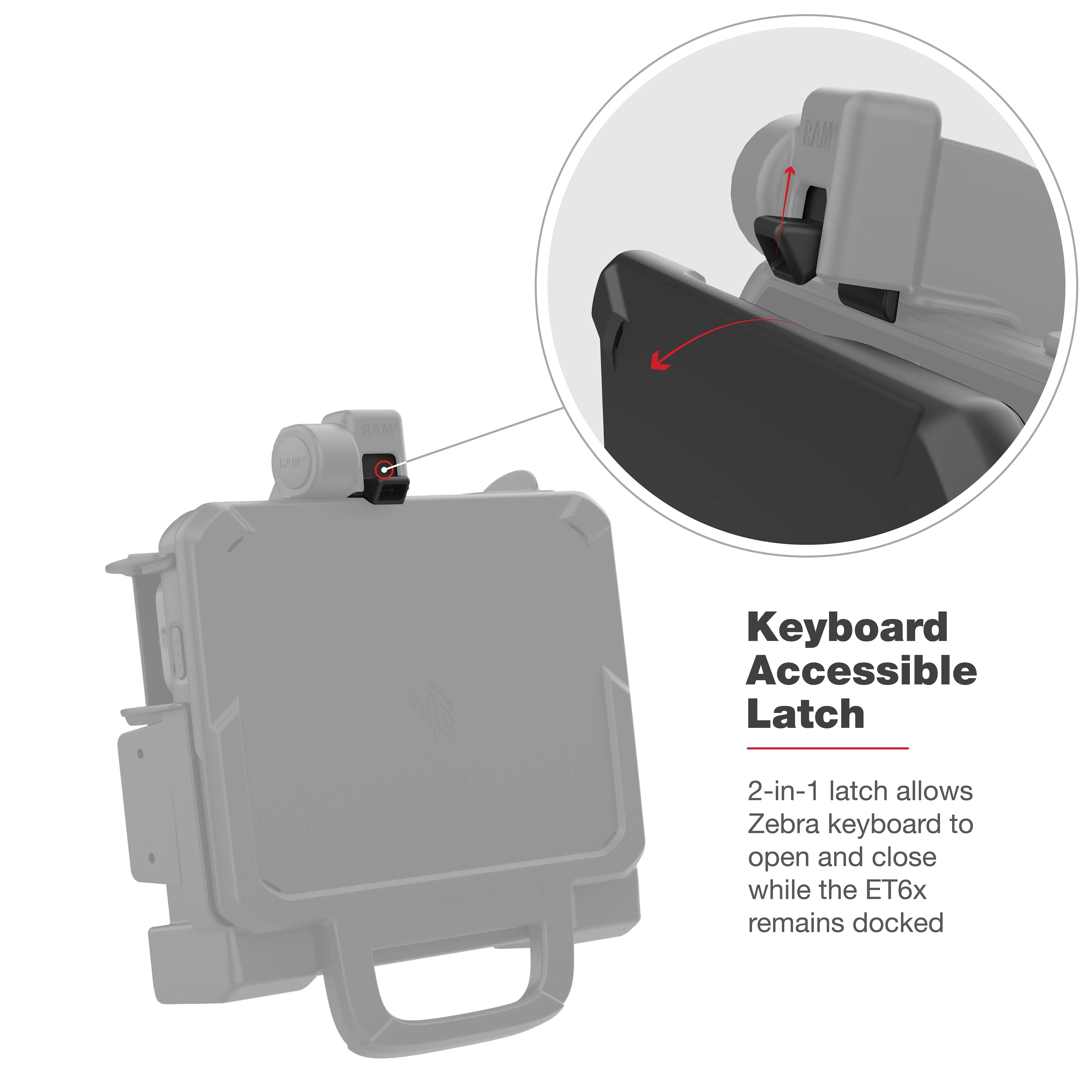 RAM® Power   Dual USB Dock for Zebra ET6x - Heated Pins