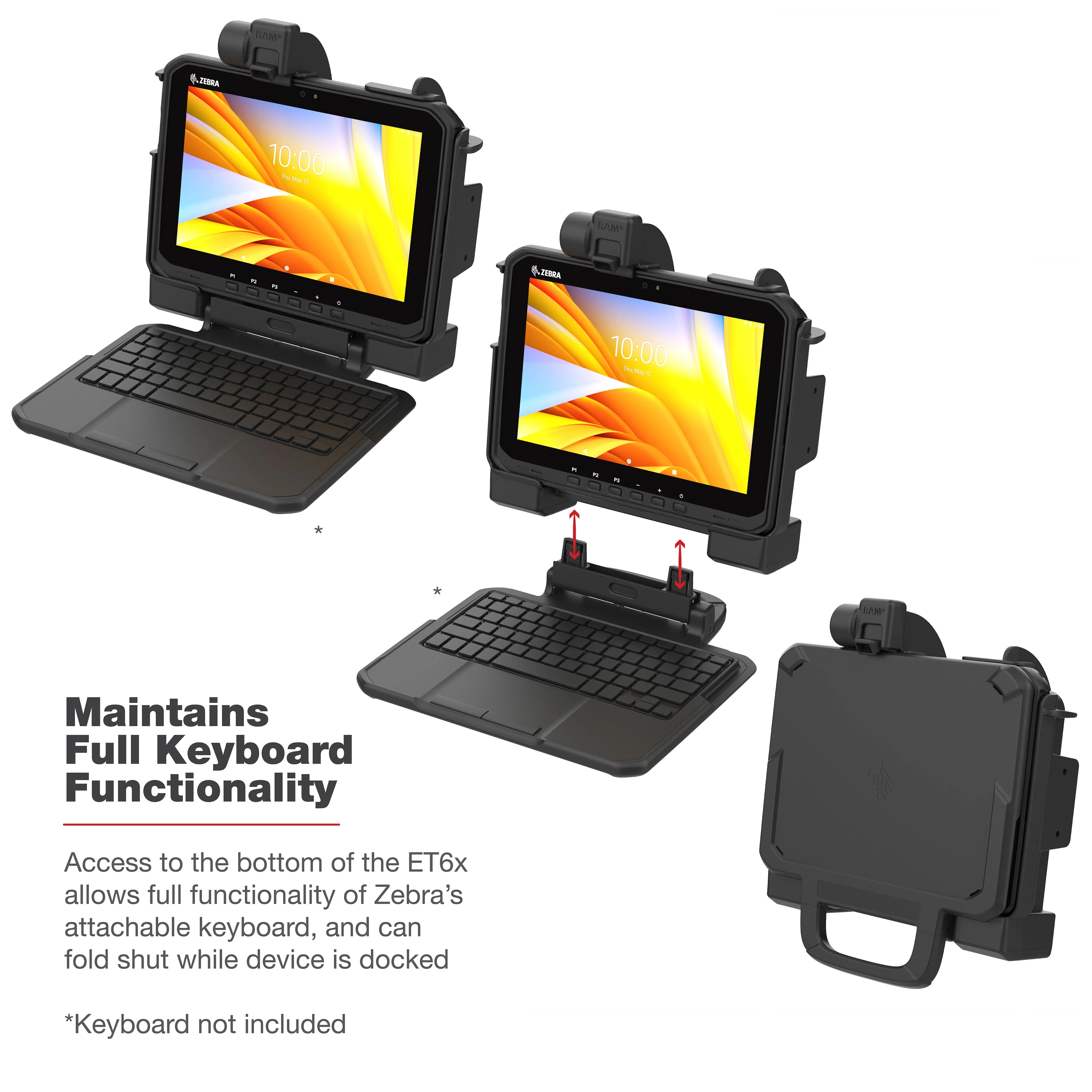 RAM® Power   Dual USB Dock for Zebra ET6x - Heated Pins