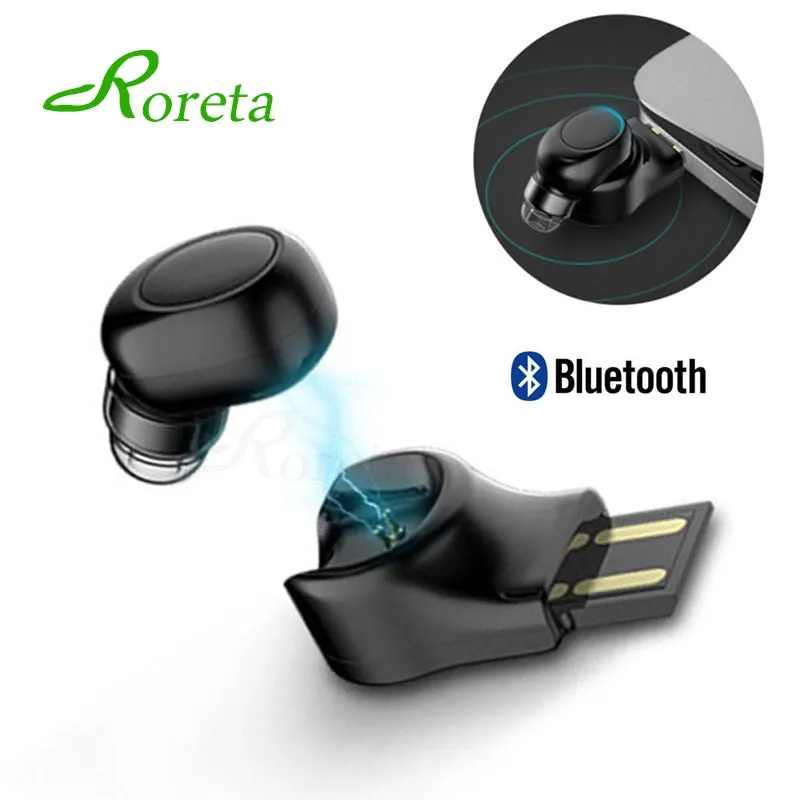 Roreta Mini Wireless Bluetooth Headset X11 Car Bluetooth earphone handsfree USB Magnetic Charging with mic Bluetooth Earbud