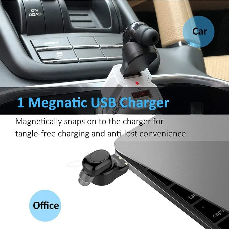 Roreta Mini Wireless Bluetooth Headset X11 Car Bluetooth earphone handsfree USB Magnetic Charging with mic Bluetooth Earbud