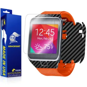 Samsung Galaxy Gear 2 Screen Protector   Black Carbon Fiber Film Protector