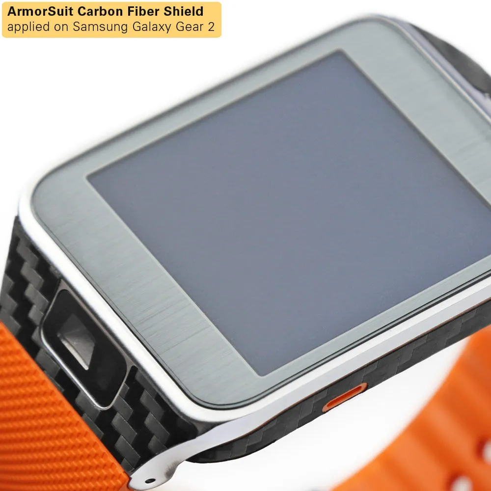 Samsung Galaxy Gear 2 Screen Protector   Black Carbon Fiber Film Protector