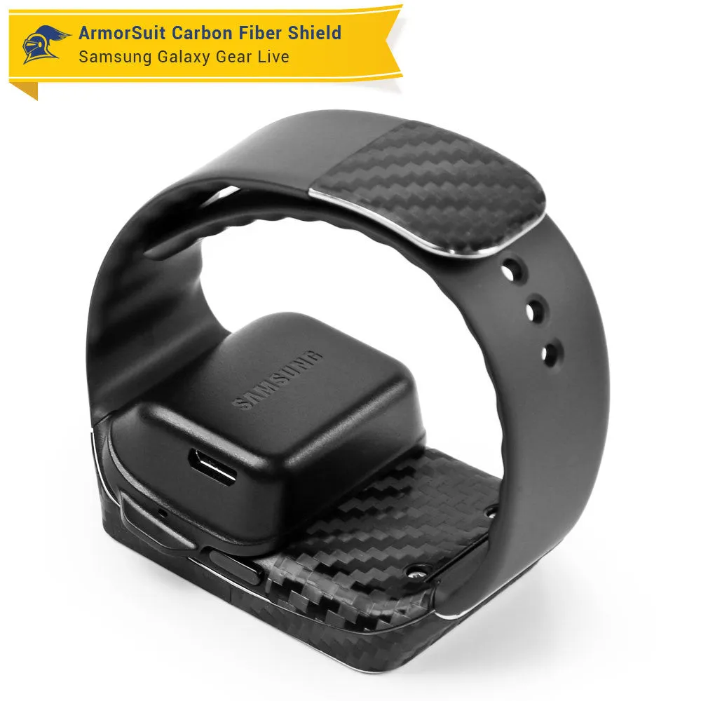 Samsung Galaxy Gear Live Screen Protector   Black Carbon Fiber Film Protector