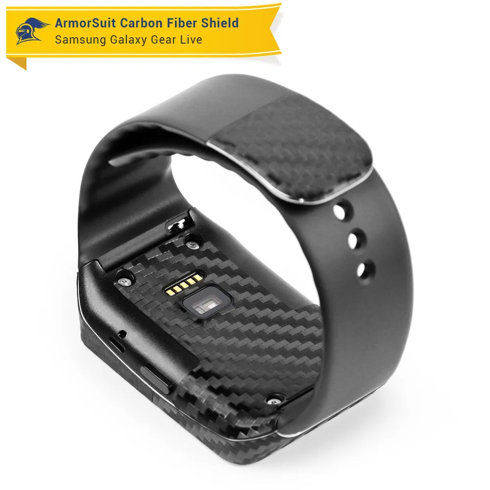 Samsung Galaxy Gear Live Screen Protector   Black Carbon Fiber Film Protector