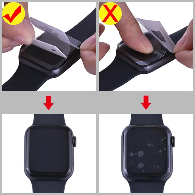 Screen Protector Clear Full Coverage Protective Film for iWatch 4 5 40MM 44MM Not Tempered Glass for Apple Watch 3 2 1 38MM 42MM