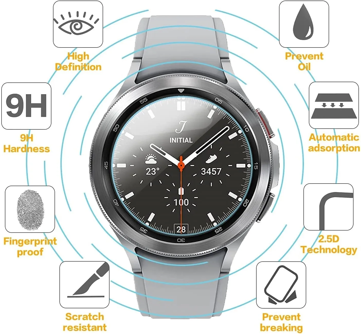 Screen Protector Tempered Glass For Samsung Galaxy Watch 4 40mm 44mm Watch 4 Classic 42mmม 46mm