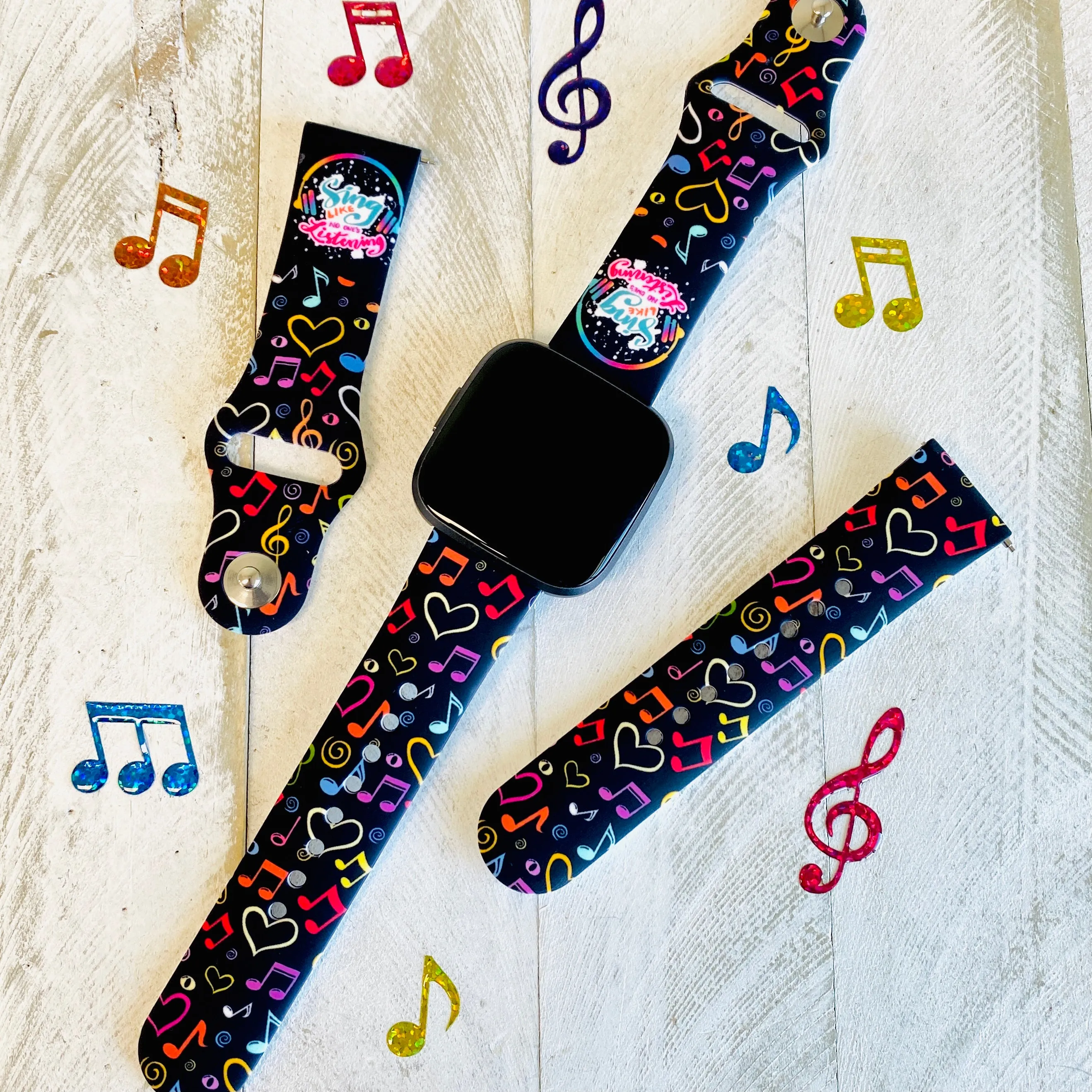 Sing Print Silicone Band For Fitbit Versa 1/2