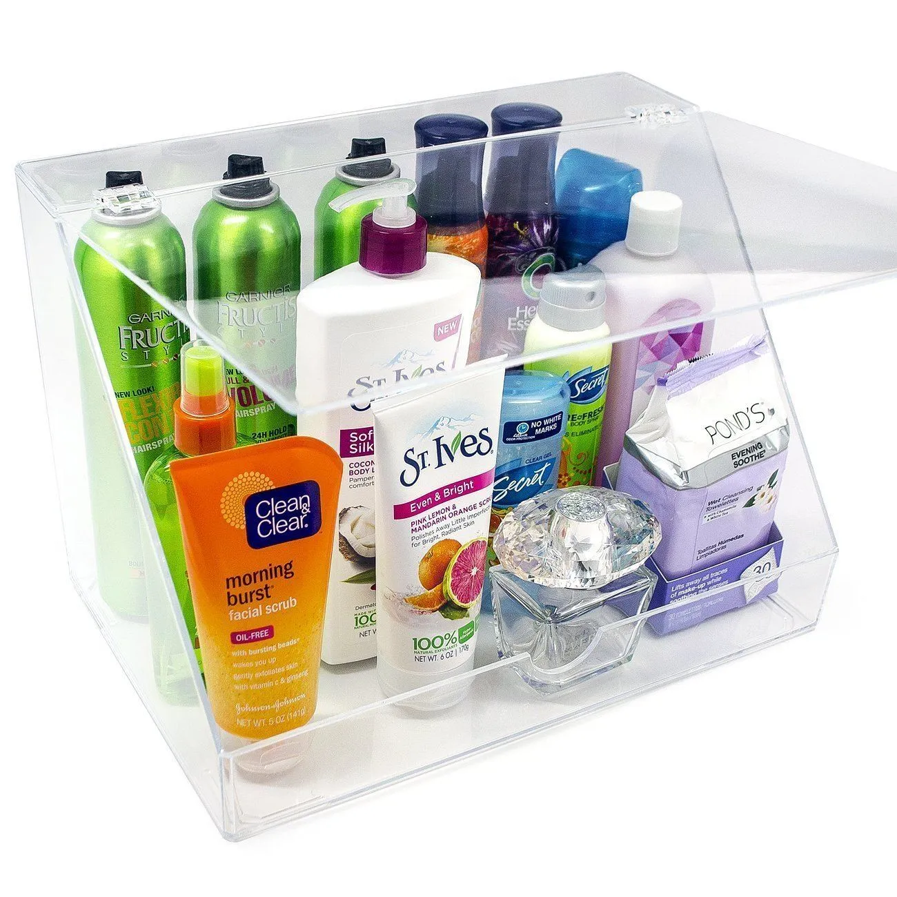 Slanted Lid Cosmetic Display Case