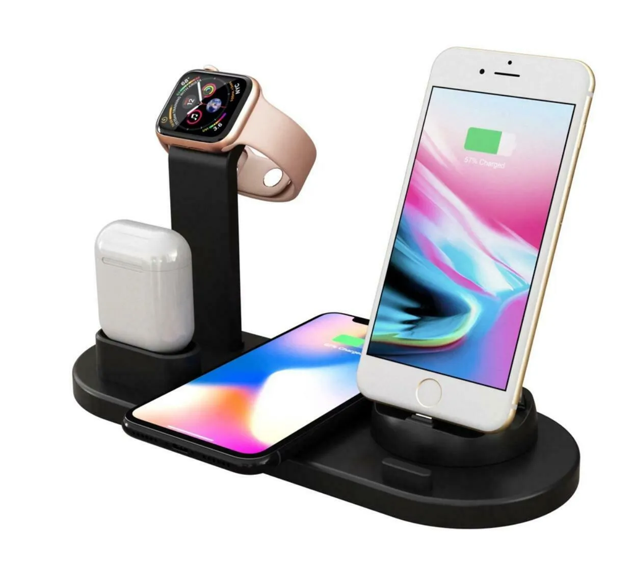 SMAXPro™ QI 4-in-1 FAST Wireless Charging Station: iWatch/Samsung/iPhone/Airpods Dock Stand