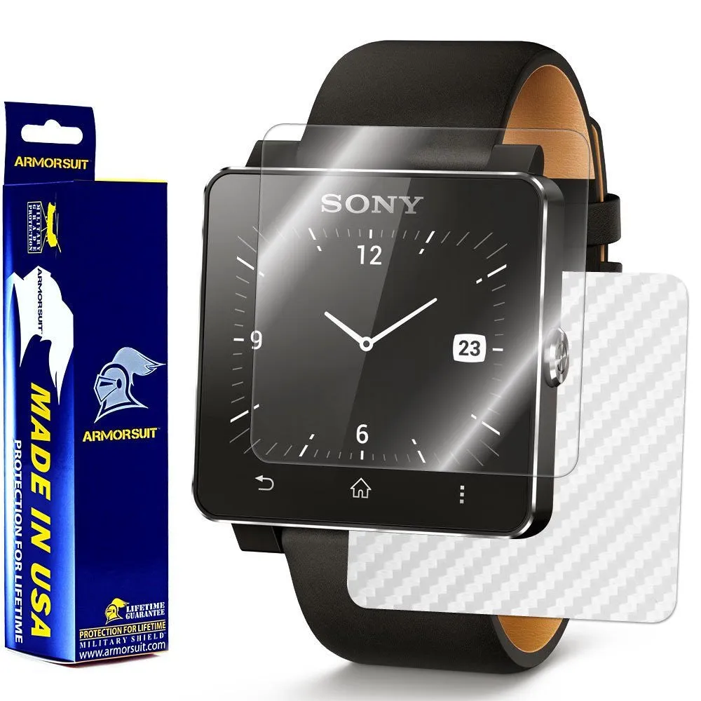 Sony SmartWatch 2 Screen Protector   White Carbon Fiber Film Protector