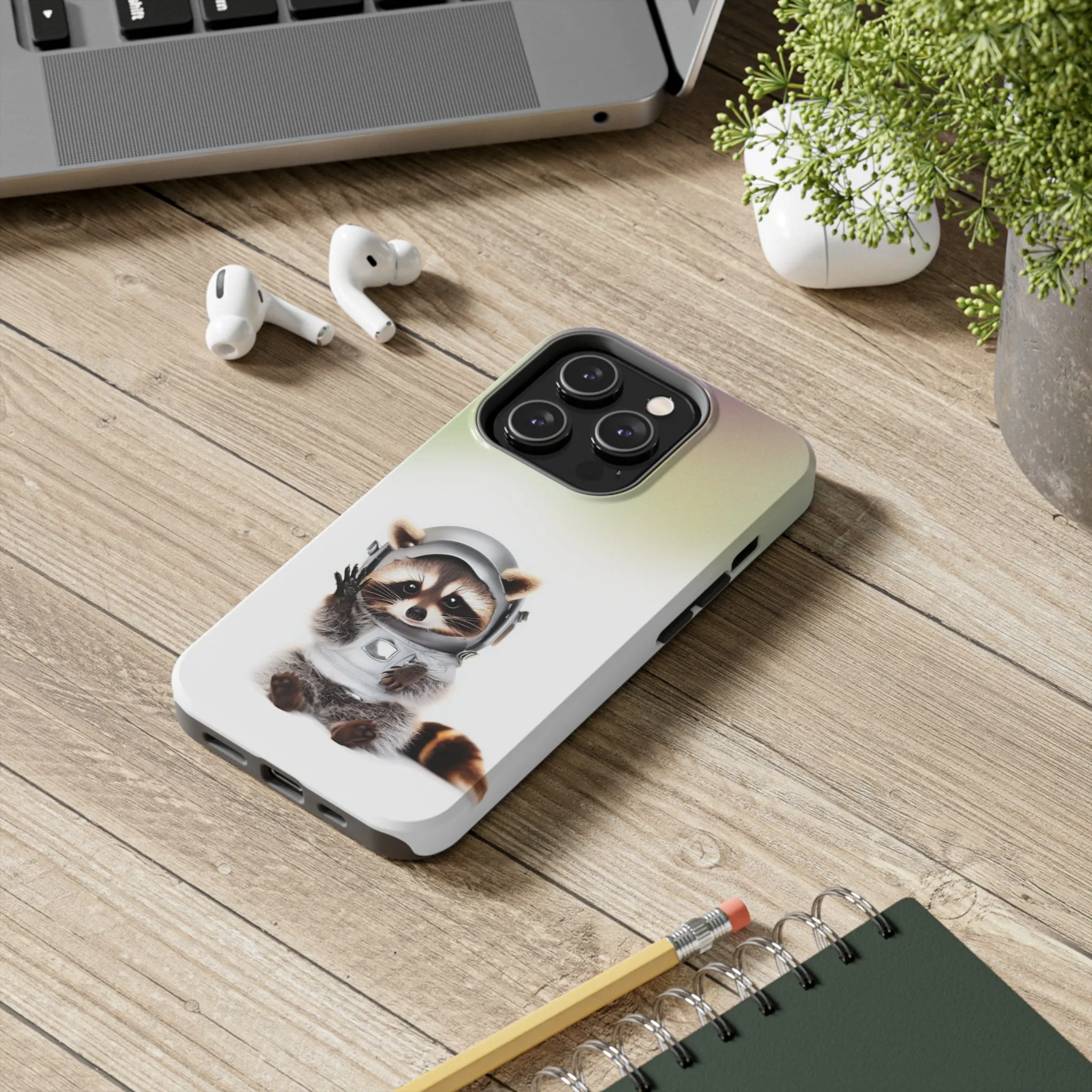 Space Raccoon Touch Case for iPhone with Wireless Charging