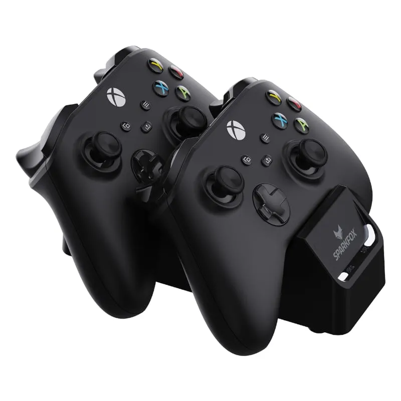 Sparkfox Xbox Series X Dual Controller Charging Dock With 2 X Rechargable Batteries - Black