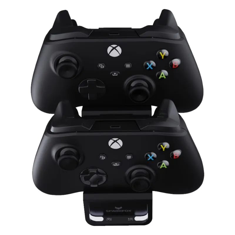 Sparkfox Xbox Series X Dual Controller Charging Dock With 2 X Rechargable Batteries - Black