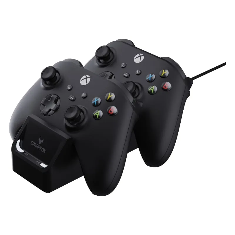 Sparkfox Xbox Series X Dual Controller Charging Dock With 2 X Rechargable Batteries - Black