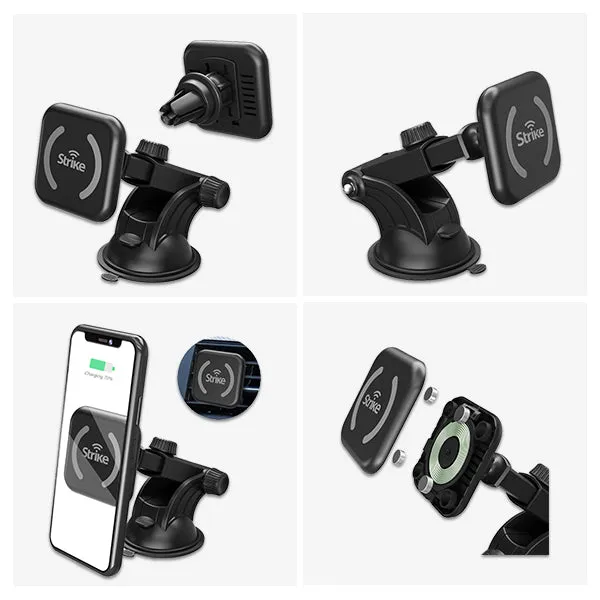 Strike Snap Wireless Charging Magnetic Car Phone Holder