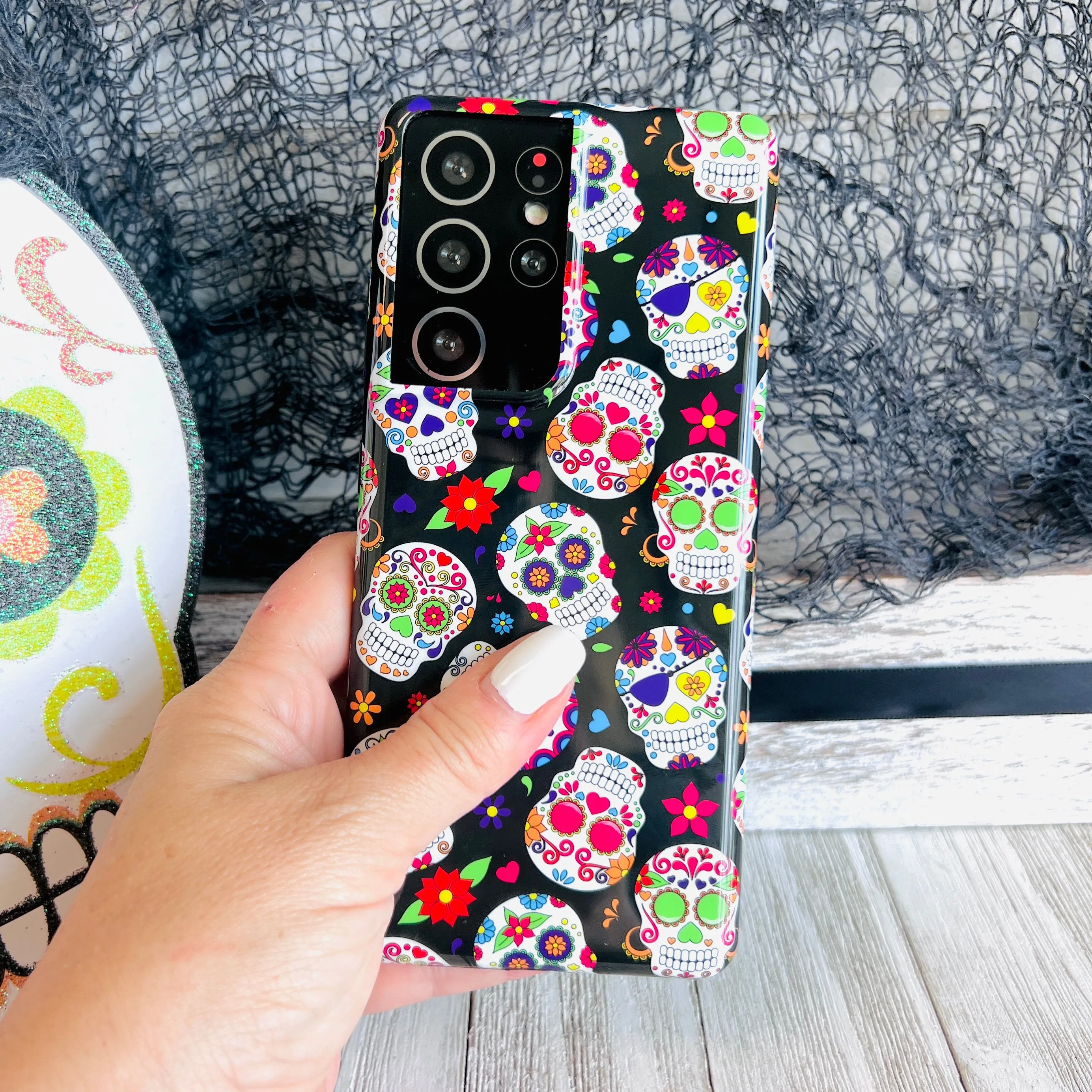 Sugar Skull Cell Phone Case For Samsung Galaxy