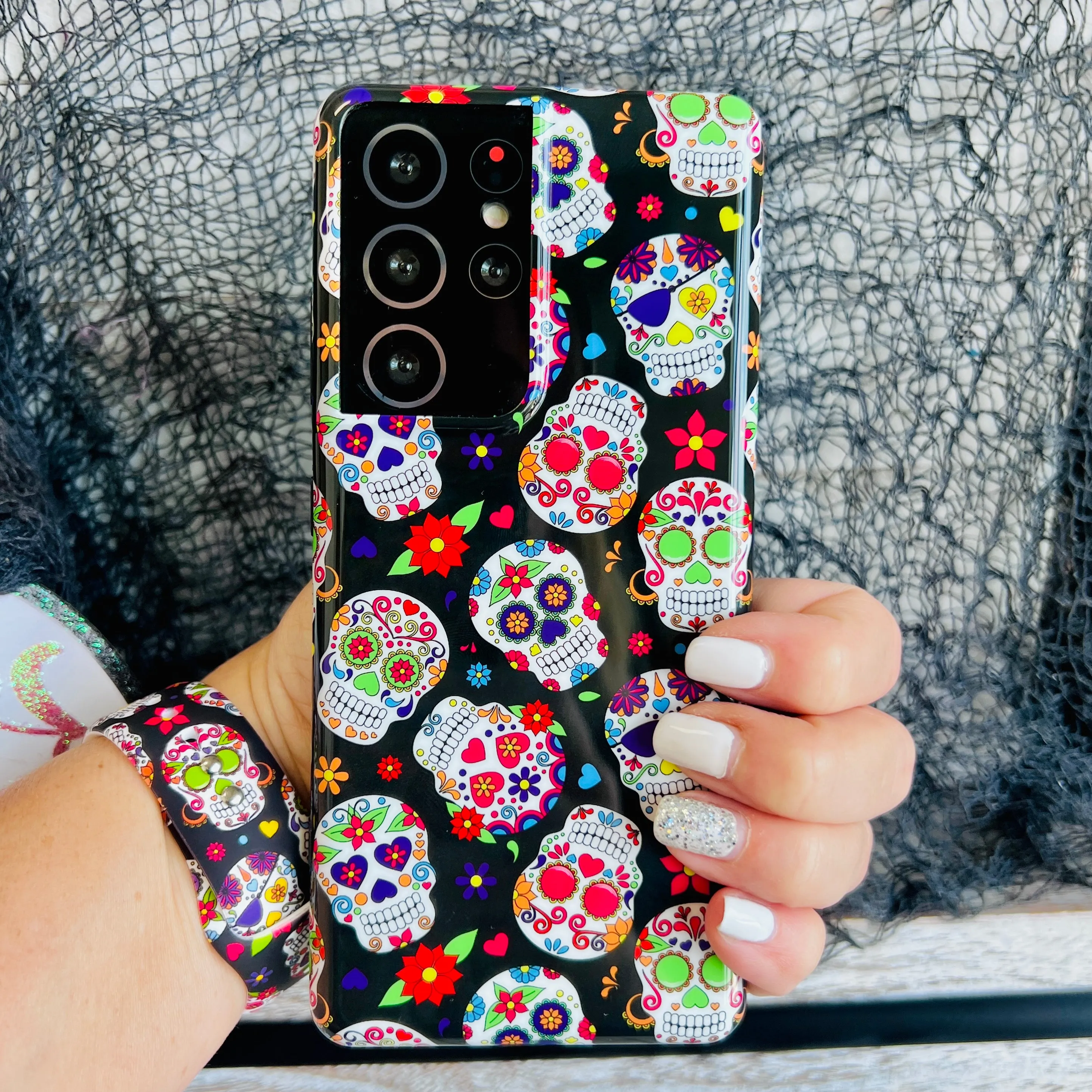 Sugar Skull Cell Phone Case For Samsung Galaxy